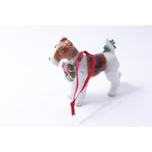 Wire Fox Terrier, Christmas Ornament, DNC Fine Porcelain, FHanging Figurine, - Picture 2 of 4